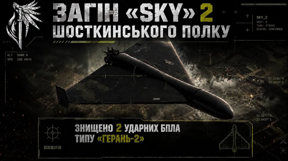 Мінус дві «Герані»: загін SKY продовжує успішно захищати небо над Шосткинською громадою